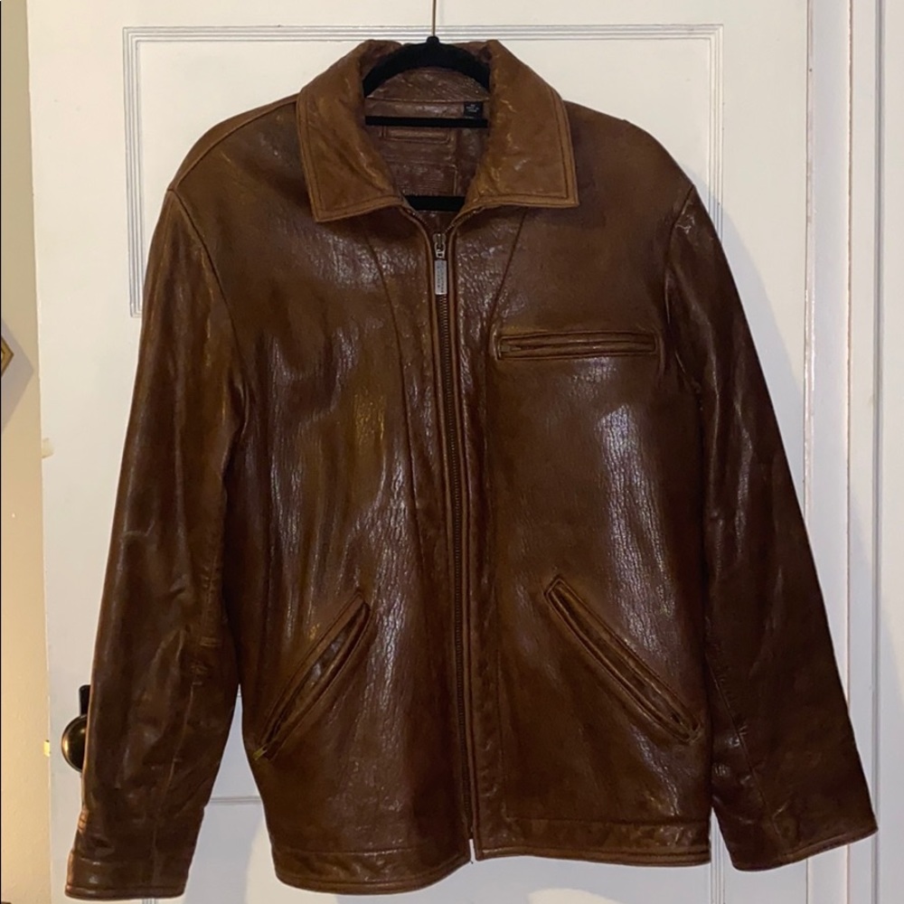 Brown Lambskin leather jacket size M